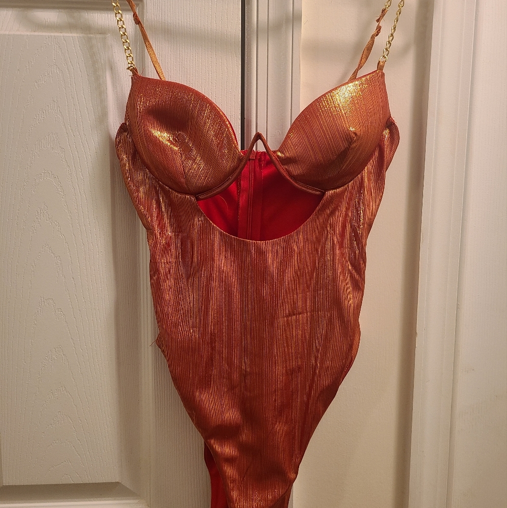 Gold/ Orange  Bodysuit